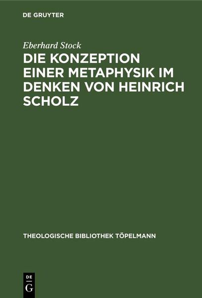 Produktbild: Die Konzeption einer Metaphysik im Denken von Heinrich Scholz