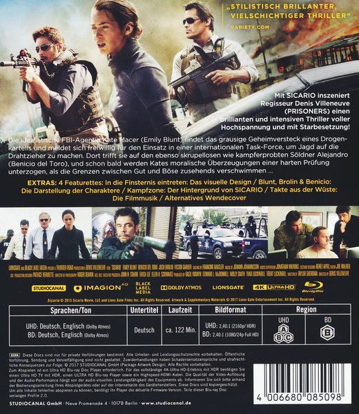 Produktbild: Sicario (4K Ultra-HD) (+ Blu-ray)
