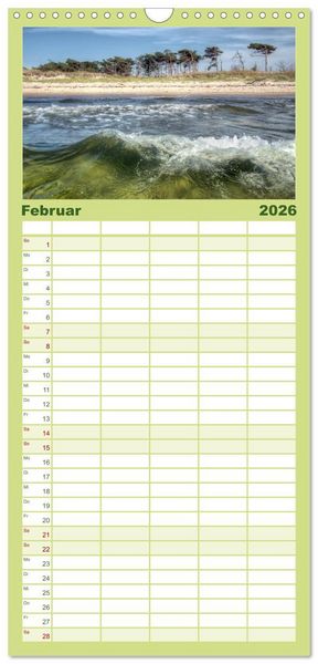 Produktbild: Familienplaner 2026 - Fischland Dar&szlig; Zingst &ndash; Die Halbinsel an der Ostsee mit 5 Spalten (Wandkalender, 21 x 45 cm) CALVENDO