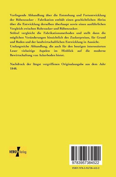 Produktbild: &Uuml;ber Entstehung und Fortentwicklung der R&uuml;benzucker - Fabrikation