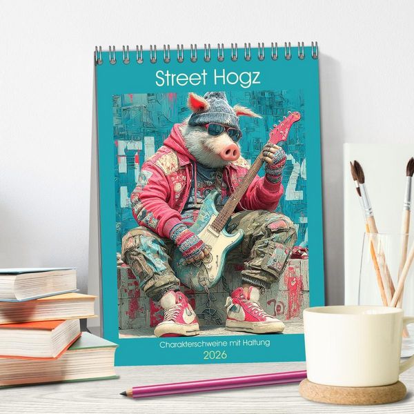 Produktbild: Street Hogz. Charakterschweine mit Haltung (Tischkalender 2026 DIN A5 hoch), CALVENDO Monatskalender