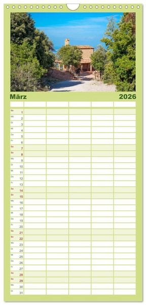 Produktbild: Familienplaner 2026 - Montserrat Wanderung mit 5 Spalten (Wandkalender, 21 x 45 cm) CALVENDO