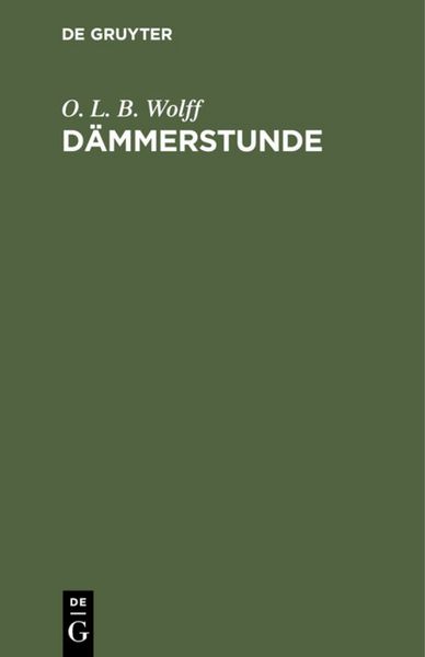 Produktbild: D&auml;mmerstunde