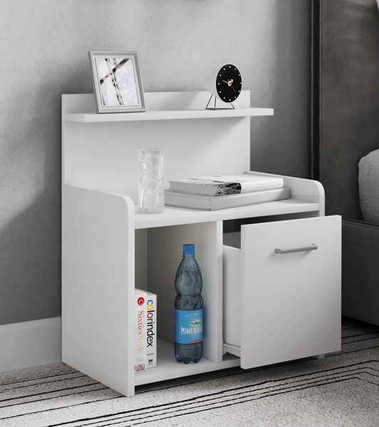 Produktbild: XL Hoher Nachtschrank Nachttisch Schublade Nilasa