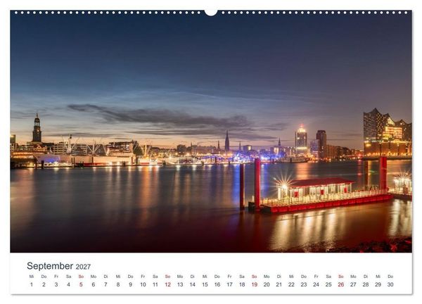 Produktbild: Hamburgs Hafenlichter (Wandkalender 2027 DIN A2 quer), CALVENDO Monatskalender