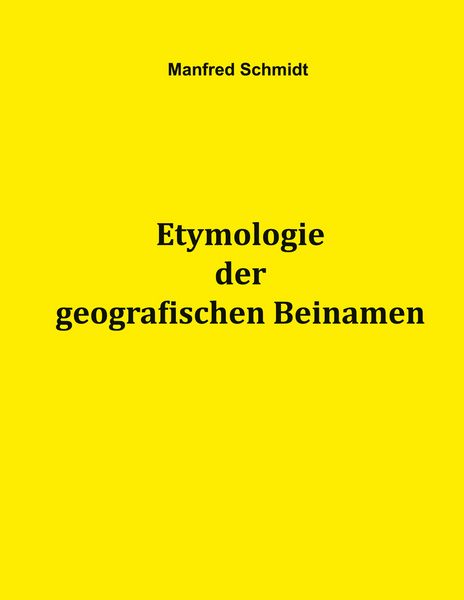 Produktbild: Etymologie der geografischen Beinamen