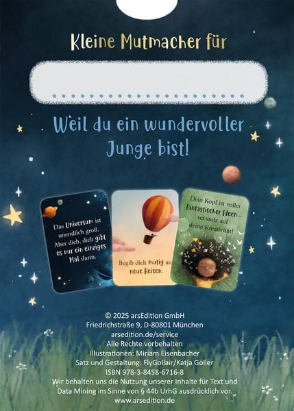 Produktbild: Mutmachkarten f&uuml;r einen wundervollen Jungen wie dich