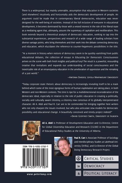 Produktbild: Educating for Democratic Consciousness