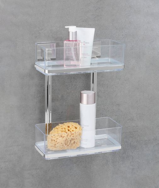 Produktbild: Vacuum-Loc&reg; Wandregal 2 Etagen Mod. Quadro Edelstahl, Befestigen ohne bohren
