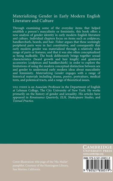Produktbild: Materializing Gender in Early Modern English Literature and Culture