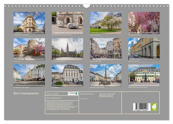 Produktbild: Bonn Impressionen (Wandkalender 2026 DIN A3 quer), CALVENDO Monatskalender