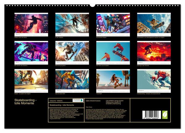 Produktbild: Skateboarding - tolle Momente (hochwertiger Premium Wandkalender 2026 DIN A2 quer), Kunstdruck in Hochglanz