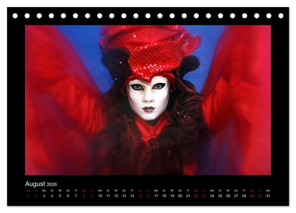 Produktbild: Venezianischer Karneval (Tischkalender 2026 DIN A5 quer), CALVENDO Monatskalender