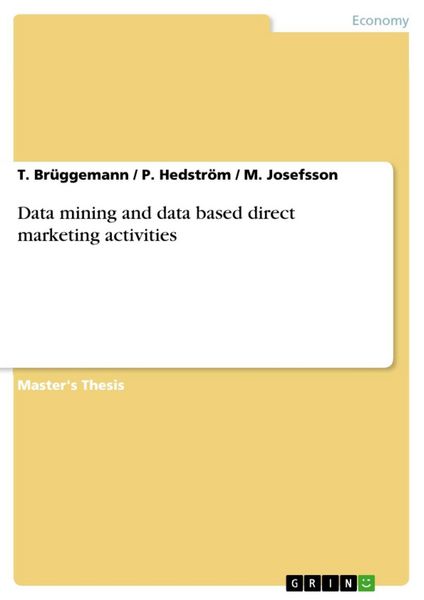 Produktbild: Data mining and data based direct marketing activities