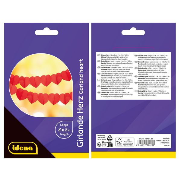 Produktbild: Idena Girlande Herz 200cm 2 St&uuml;ck