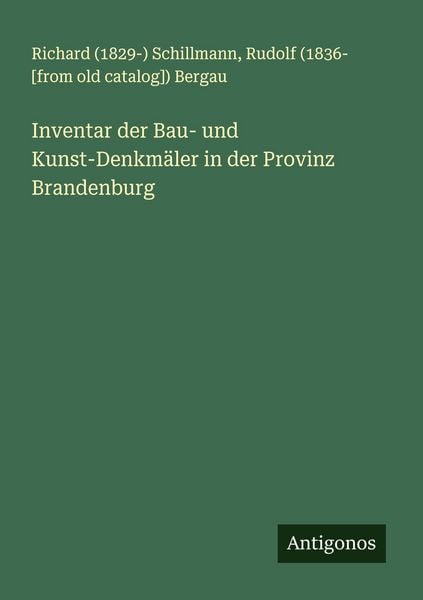 Produktbild: Inventar der Bau- und Kunst-Denkm&auml;ler in der Provinz Brandenburg