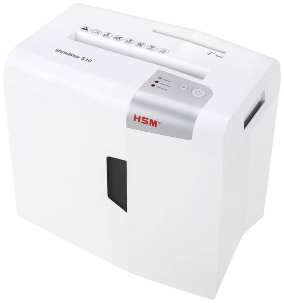 Produktbild: HSM shredstar S10 Aktenvernichter 10 Blatt Streifenschnitt 6 mm P-2 18 l Vernichtet auch B&uuml;roklammern, CDs, DVDs, Heftklammern, Kreditkarte