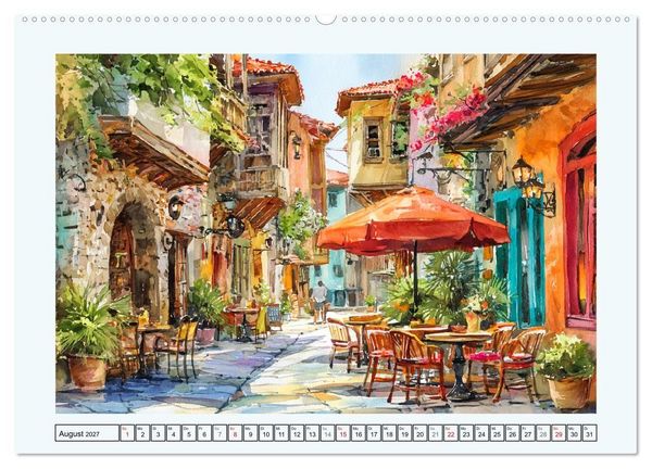 Produktbild: Bulgarien. K&uuml;nstlerische Aquarelle zwischen Altstadt und Meer (Wandkalender 2027 DIN A2 quer), CALVENDO Monatskalender