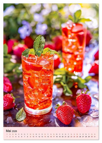Produktbild: Cocktails im Glas - Sommerliche Mixgetr&auml;nke zum Tr&auml;umen (Wandkalender 2026 DIN A3 hoch), CALVENDO Monatskalender