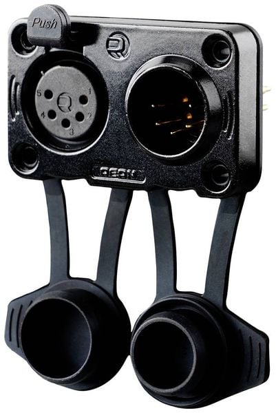 Rean AV RRX5MF-Z-012-1 XLR-Steckverbinder Stecker, Einbau, Buchse, Einbau Polzahl: 5 Schwarz 1 St.