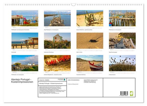 Produktbild: Alentejo Portugal - K&uuml;stenimpressionen (Wandkalender 2027 DIN A2 quer), CALVENDO Monatskalender