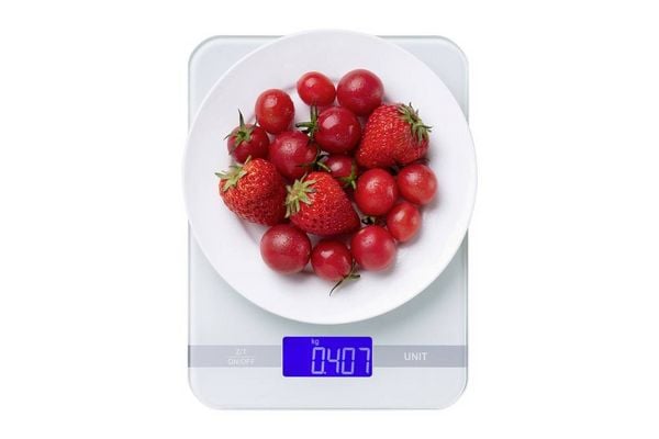Produktbild: Sygonix Digitale K&uuml;chenwaage digital W&auml;gebereich (max.)=5kg Milchglas 165 x 220 x 20