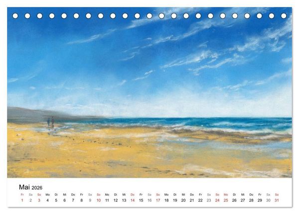 Produktbild: Das Meer in Pastellkreide (Tischkalender 2026 DIN A5 quer), CALVENDO Monatskalender