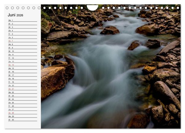 Produktbild: Wildwasser. Gebirgsb&auml;che und Wasserf&auml;lle (Wandkalender 2026 DIN A4 quer), CALVENDO Monatskalender