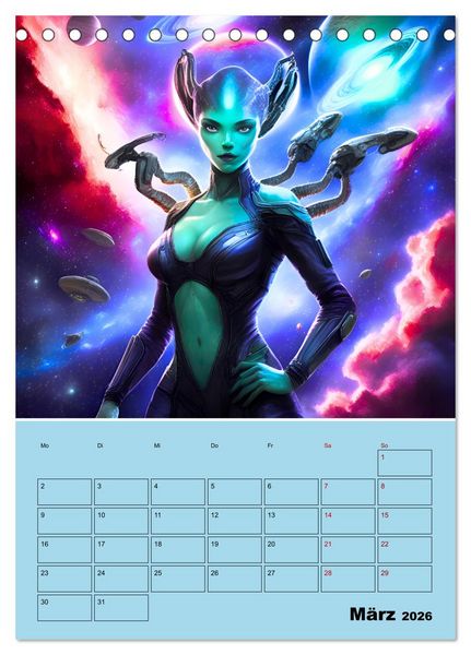Produktbild: Galaktische Begegnungen (Tischkalender 2026 DIN A5 hoch), CALVENDO Monatskalender