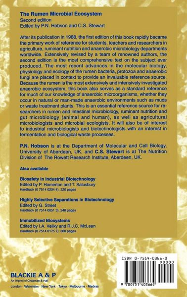 Produktbild: The Rumen Microbial Ecosystem