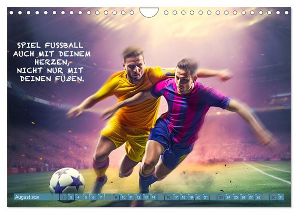 Produktbild: Fu&szlig;ball und tolle Spr&uuml;che (Wandkalender 2026 DIN A4 quer), CALVENDO Monatskalender