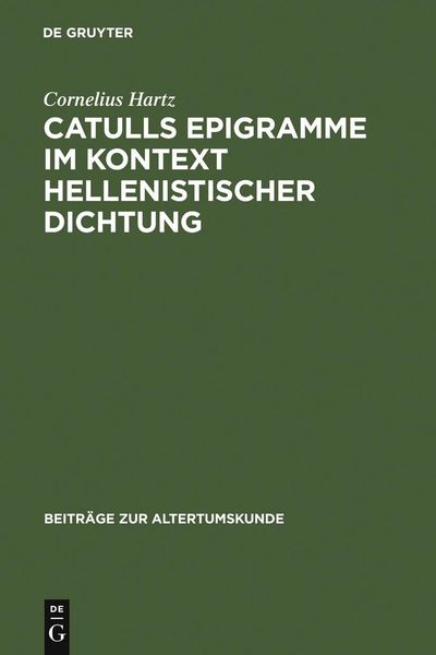 Produktbild: Catulls Epigramme im Kontext hellenistischer Dichtung