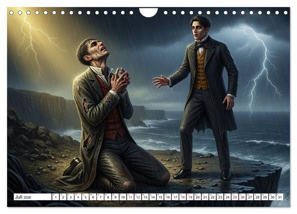 Produktbild: Victor Frankenstein und seine Sch&ouml;pfung (Wandkalender 2026 DIN A4 quer), CALVENDO Monatskalender