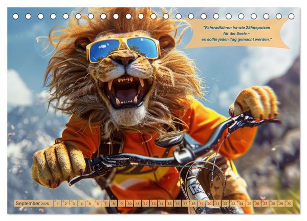 Produktbild: Der tierisch lustige Fahrradkalender (Tischkalender 2026 DIN A5 quer), CALVENDO Monatskalender