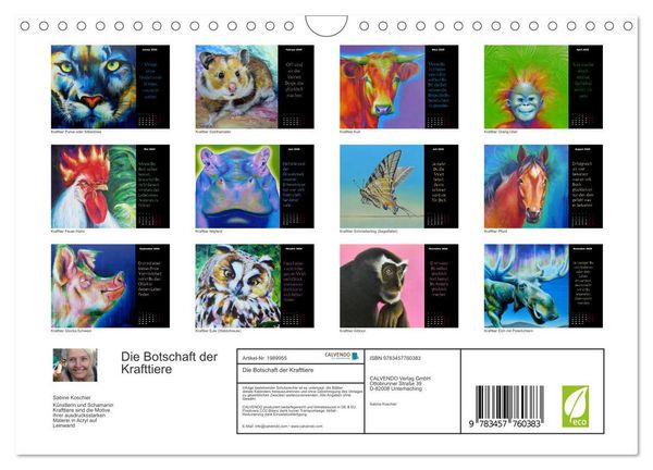 Produktbild: Die Botschaft der Krafttiere (Wandkalender 2026 DIN A4 quer), CALVENDO Monatskalender
