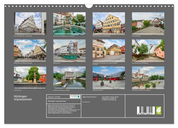 Produktbild: N&uuml;rtingen Impressionen (Wandkalender 2026 DIN A3 quer), CALVENDO Monatskalender