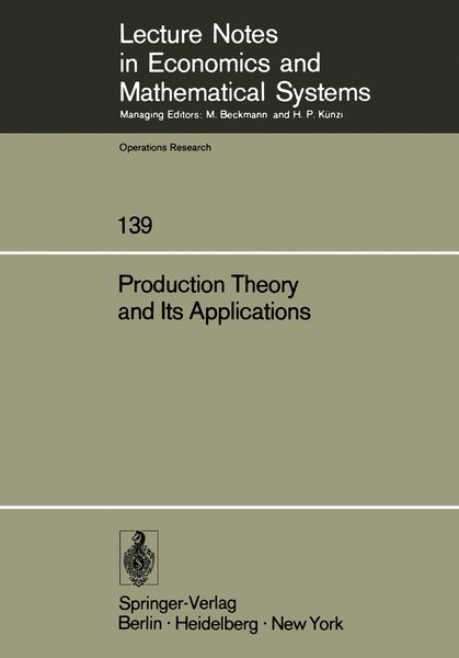 Produktbild: Production Theory and Its Applications