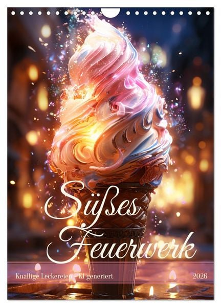 Produktbild: S&uuml;&szlig;es Feuerwerk (Wandkalender 2026 DIN A4 hoch), CALVENDO Monatskalender