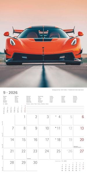 Produktbild: High Speed 2026 - Broschürenkalender 30x30 cm (30x60 geöffnet) - Kalender mit Platz für Notizen - Bildkalender - Wandplaner - Technikkalender