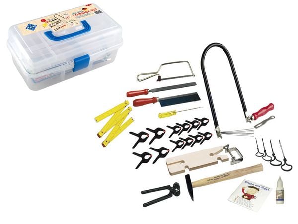 PEBARO 650 - Laubsäge-Set im Kunststoffkoffer, Werkzeug für Hobby und Schule