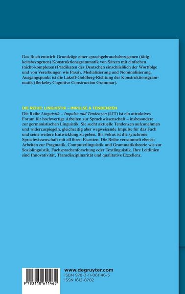 Produktbild: Konstruktionsgrammatik des Deutschen