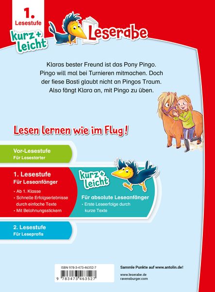 Produktbild: Leserabe 1. Lesestufe Kurz und leicht - Kleines Pony, gro&szlig;er Traum