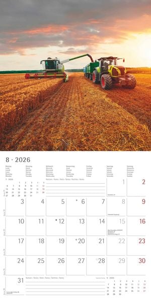 Produktbild: Traktoren 2026 - Broschürenkalender 30x30 cm (30x60 geöffnet) - Kalender mit Platz für Notizen - Tractors - Bildkalender - Wandplaner - Wandkalender