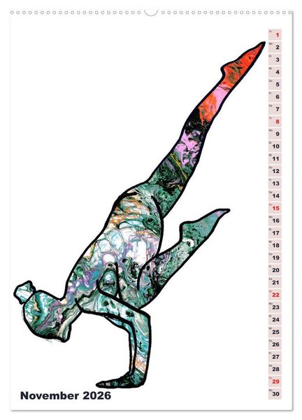 Produktbild: Pr&auml;chtiges Yoga Pouring - Yoga verschmilzt mit Kunst (hochwertiger Premium Wandkalender 2026 DIN A2 hoch), Kunstdruck in Hochglanz