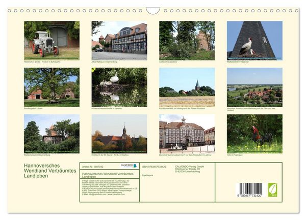 Produktbild: Hannoversches Wendland Vertr&auml;umtes Landleben (Wandkalender 2026 DIN A3 quer), CALVENDO Monatskalender