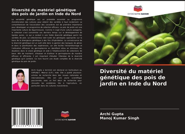 Produktbild: Diversit&eacute; du mat&eacute;riel g&eacute;n&eacute;tique des pois de jardin en Inde du Nord