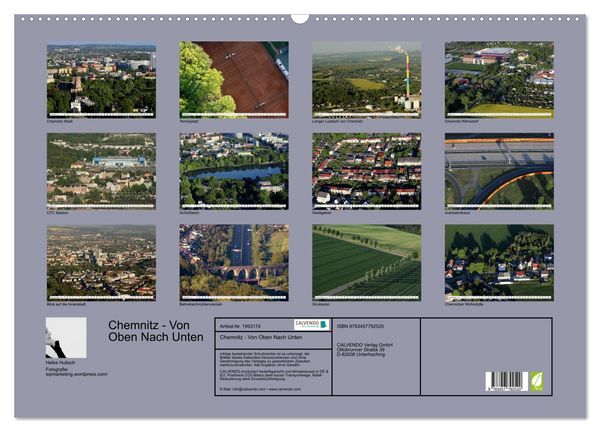 Produktbild: Chemnitz - Von Oben Nach Unten (Wandkalender 2026 DIN A2 quer), CALVENDO Monatskalender