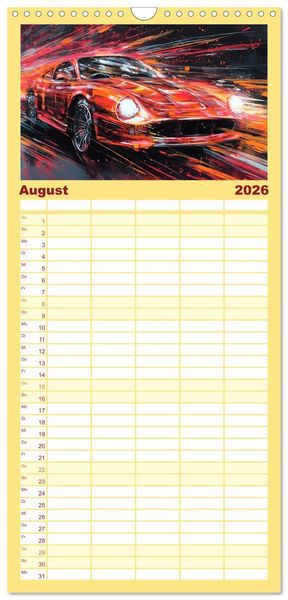 Produktbild: Familienplaner 2026 - Neon Speed mit 5 Spalten (Wandkalender, 21 x 45 cm) CALVENDO
