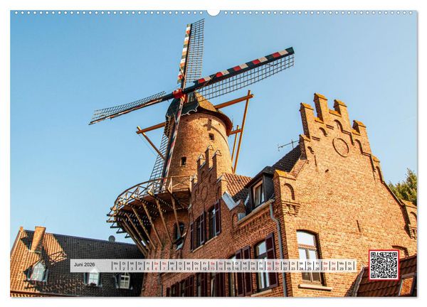 Produktbild: Die sch&ouml;nsten Windm&uuml;hlen am Niederrhein (hochwertiger Premium Wandkalender 2026 DIN A2 quer), Kunstdruck in Hochglanz
