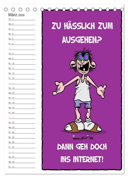 Produktbild: Trumix Cartoons - Autsch, das tut weh! (Tischkalender 2026 DIN A5 hoch), CALVENDO Monatskalender